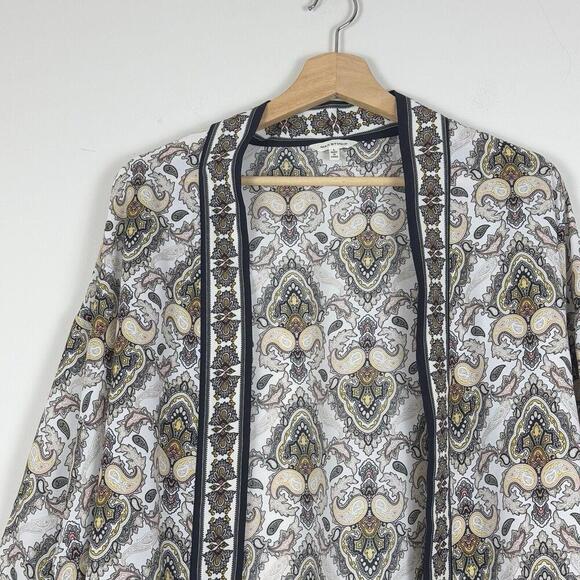 Max Studio Women’s Paisley Print Kimono Cardigan Open Front Size L Boho Casual - Picture 6 of 7
